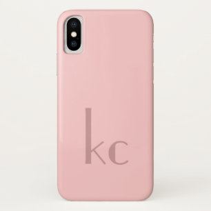 ピンクのモノグラムのtypogtaphy iPhone x ケース
