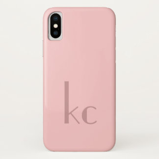 ピンクのモノグラムのtypogtaphy iPhone x ケース