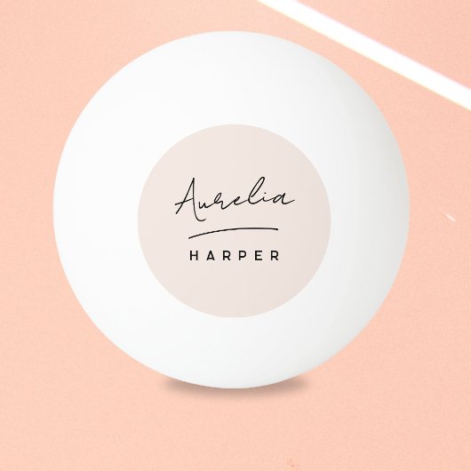 ピンクのモノグラムスクパーソナライズされたリプト名 卓球ボール