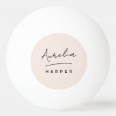 ピンクのモノグラムスクパーソナライズされたリプト名 卓球ボール (裏面)