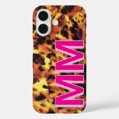 ピンクのモノグラム入りべっ甲柄 Case-Mate iPhoneケース (裏面)