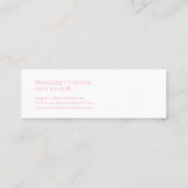 ピンクのモノグラム水彩の花 スキニー名刺 (裏面)