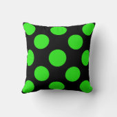 ピンクのモノグラム緑の円オンブラック クッション (裏面)