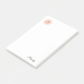 ピンクのモノグラム ノート ポストイット (アングル)