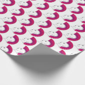 ピンクのモホーク族の人のパンクのスタイルの白 ラッピングペーパー (角)