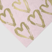 ピンクのモモおよび金ゴールドのハート 薄葉紙 (詳細)