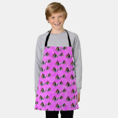 ピンクのモルモット柄 エプロン (着用した状態)