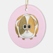ピンクのモルモット セラミックオーナメント (左)