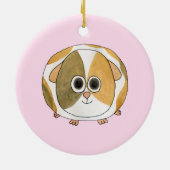 ピンクのモルモット セラミックオーナメント (裏面)