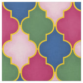 ピンクのモロッコタイル（大規模） ファブリック (クローズアップ)