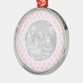 ピンクのモロッコパターンフォトオーナメント メタルオーナメント (左)