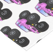 ピンクのモンスターカートゥーンイラスト ショートテーブルランナー (コーナー)