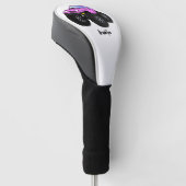 ピンクのモンスタートラックの漫画イラストレーション ゴルフヘッドカバー (アングル)