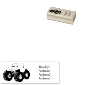 ピンクのモンスタートラックの漫画イラストレーション ラバースタンプ (押印)