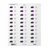 ピンクのモンスタートラックの漫画イラストレーション ラベル (フルシート)