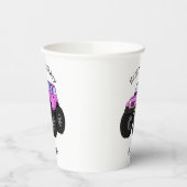 ピンクのモンスタートラックの漫画イラストレーション 紙コップ (左)