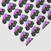 ピンクのモンスタートラックの漫画イラストレーション 薄葉紙 (詳細)