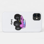 ピンクのモンスタートラックの漫画イラストレーション Case-Mate iPhoneケース (裏面(横))