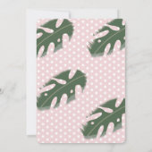 ピンクのモンステラ熱帯少女の緑のベビーシャワー 招待状 (裏面)