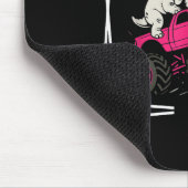 ピンクのモンストを運転する乳がん恐竜を粉砕する マウスパッド (コーナー)