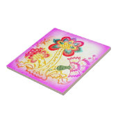 ピンクのヤシの木のタイル タイル (側面)