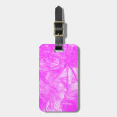 ピンクのヤシの葉 ラゲッジタグ (正面縦)