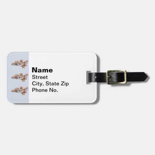 ピンクのヤナギの枝 ラゲッジタグ (正面横)