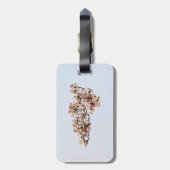 ピンクのヤナギの枝 ラゲッジタグ (裏面縦)