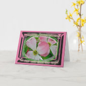 ピンクのヤマドリソウの息子と妻の記念カード カード (黄色い花)