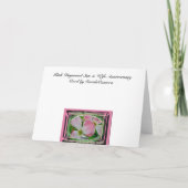 ピンクのヤマボウシの息子と妻の記念カード カード (裏面)