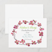 ピンクのヤマボウシの招待状 招待状 (正面/裏面)