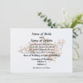 ピンクのヤマボウシの枝 招待状 (スタンド正面)