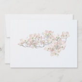 ピンクのヤマボウシの枝 招待状 (裏面)