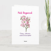 ピンクのヤマボウシ ヴィンテージ グリーティング カード (裏面)