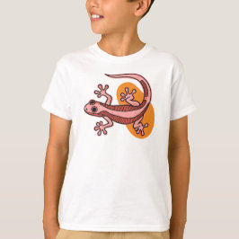 ピンクのヤモリ キッズTシャツ – かわいいカラフルなトカゲのTシャツ Tシャツ