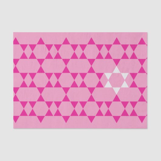 ピンクのユダヤ人の星のティッシュペーパー 薄葉紙 (正面)