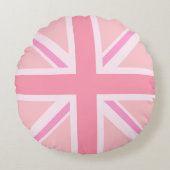 ピンクのユニオンジャック/フラグ ラウンドクッション (正面)