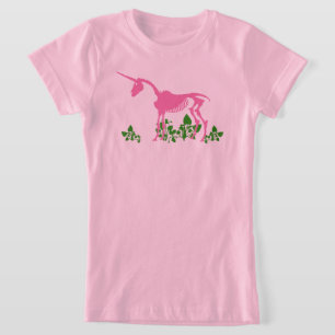 ピンクのユニコーンのスケルトンTシャツ Tシャツ