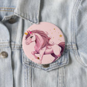 ピンクのユニコーンのバター 缶バッジ (インサイチュ)