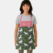 ピンクのユニコーンの名前 エプロン (インサイチュ)