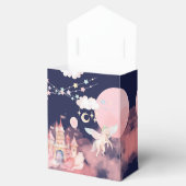 ピンクのユニコーンの夜の城の誕生日パーティー フェイバーボックス (オープン)