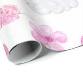 ピンクのユニコーンの蝶ガーリーかわいい ラッピングペーパー (ロールコーナー)