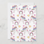ピンクのユニコーンの誕生日 - カスタマイズ サンキューカード (裏面)