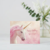 ピンクのユニコーンの誕生日 ポストカード (スタンド正面)