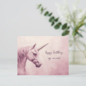 ピンクのユニコーンの誕生日 ポストカード (スタンド正面)