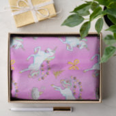 ピンクのユニコーンクリスマス 薄葉紙 (ギフト)