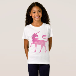 ピンクのユニコーンファンタジーの女の子Tシャツ Tシャツ
