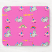 ピンクのユニコーン模様 マウスパッド (正面)