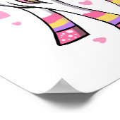 ピンクのユニコーン虹ポスター ポスター (角)