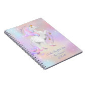 ピンクのユニコーン赤ちゃん女の子スパイラル写真ノートブック ノートブック (右側)
